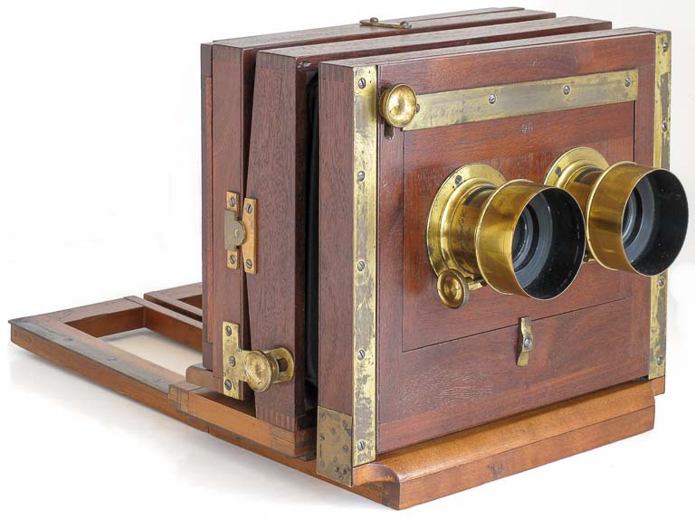 Late-1860s stereo wetplate by John Stock (American Optical Factory)